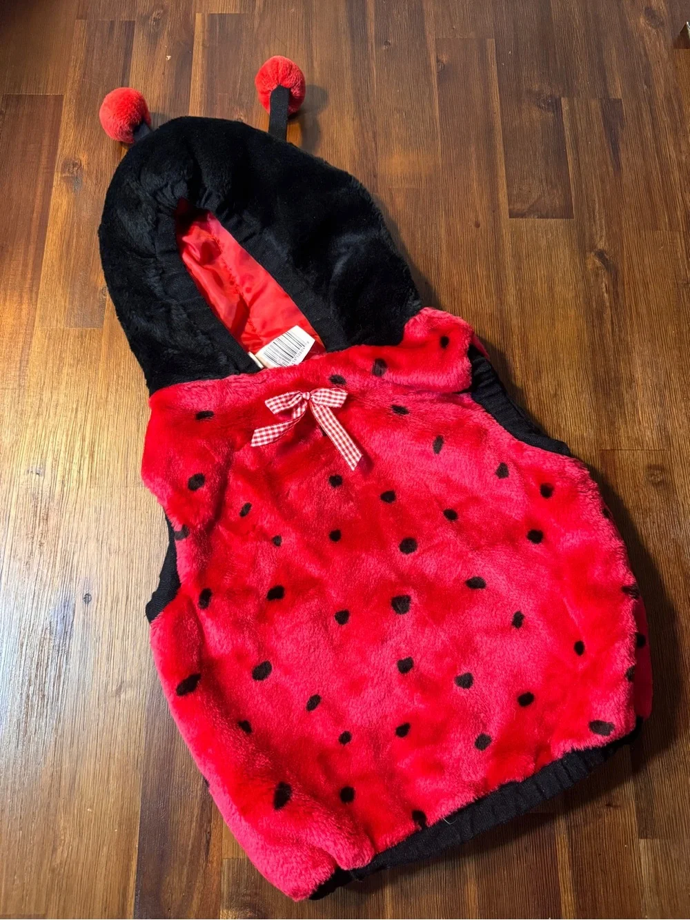 Toddler 24 Months Plush Ladybug Halloween Costume With Hood & Antennas